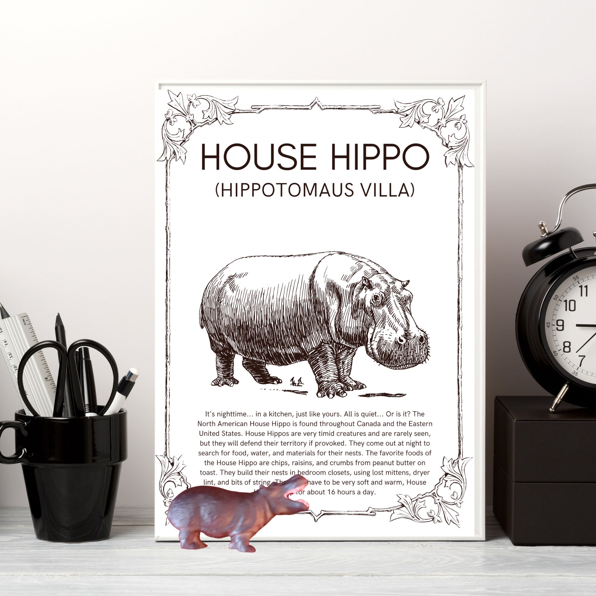 Quirky House Hippo Figurine A Unique Gift for the Hippo Lover in Your