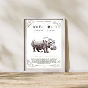 Sinal de hipopótamo de casa, presente de inauguração de hipopótamo de casa, somente cartão, download digital