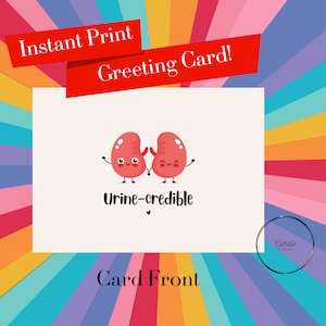 Grußkarte mit urin-credible Kidney Pals - Lustige medizinische Humorkarte