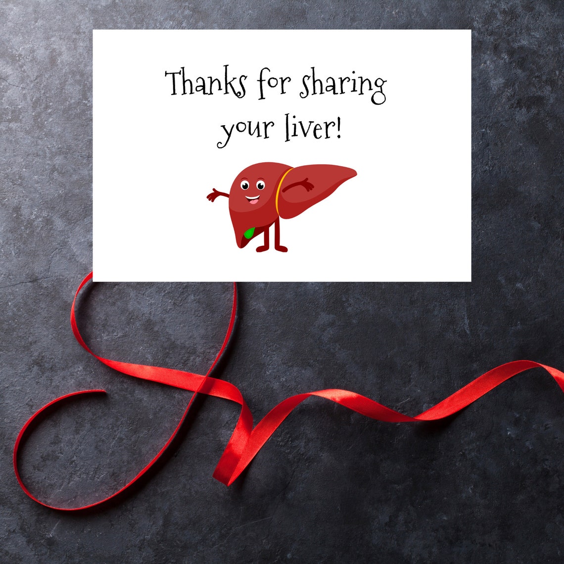 Folded Card Thanks for Sharing Your Liver . Liver Transplant Etsy UK
