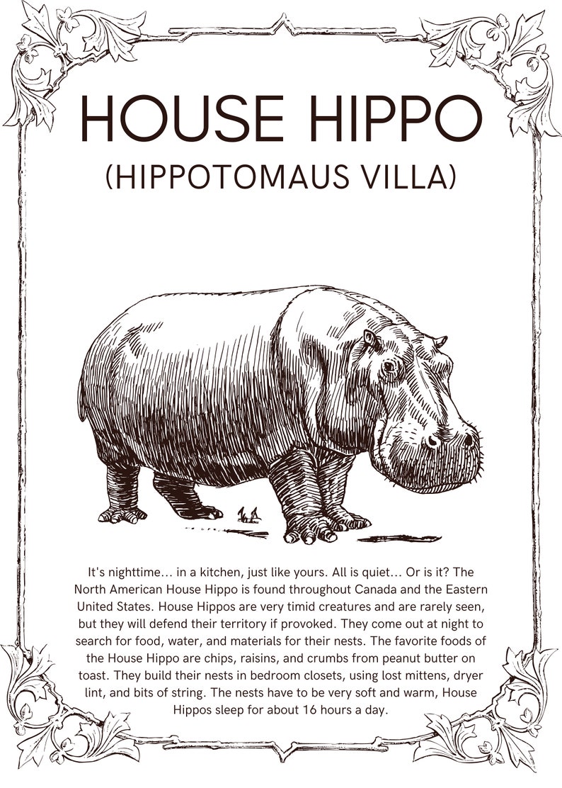 Quirky House Hippo Figurine A Unique Gift for the Hippo Etsy