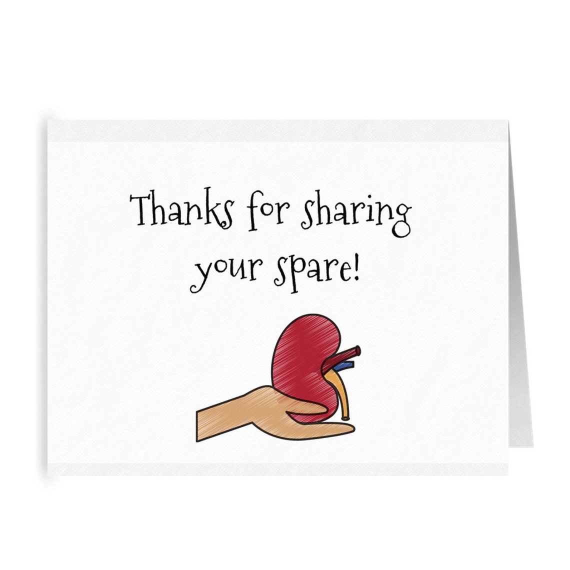 Printed Kidney Transplant Thank You Card, Thank You for Sharing Your