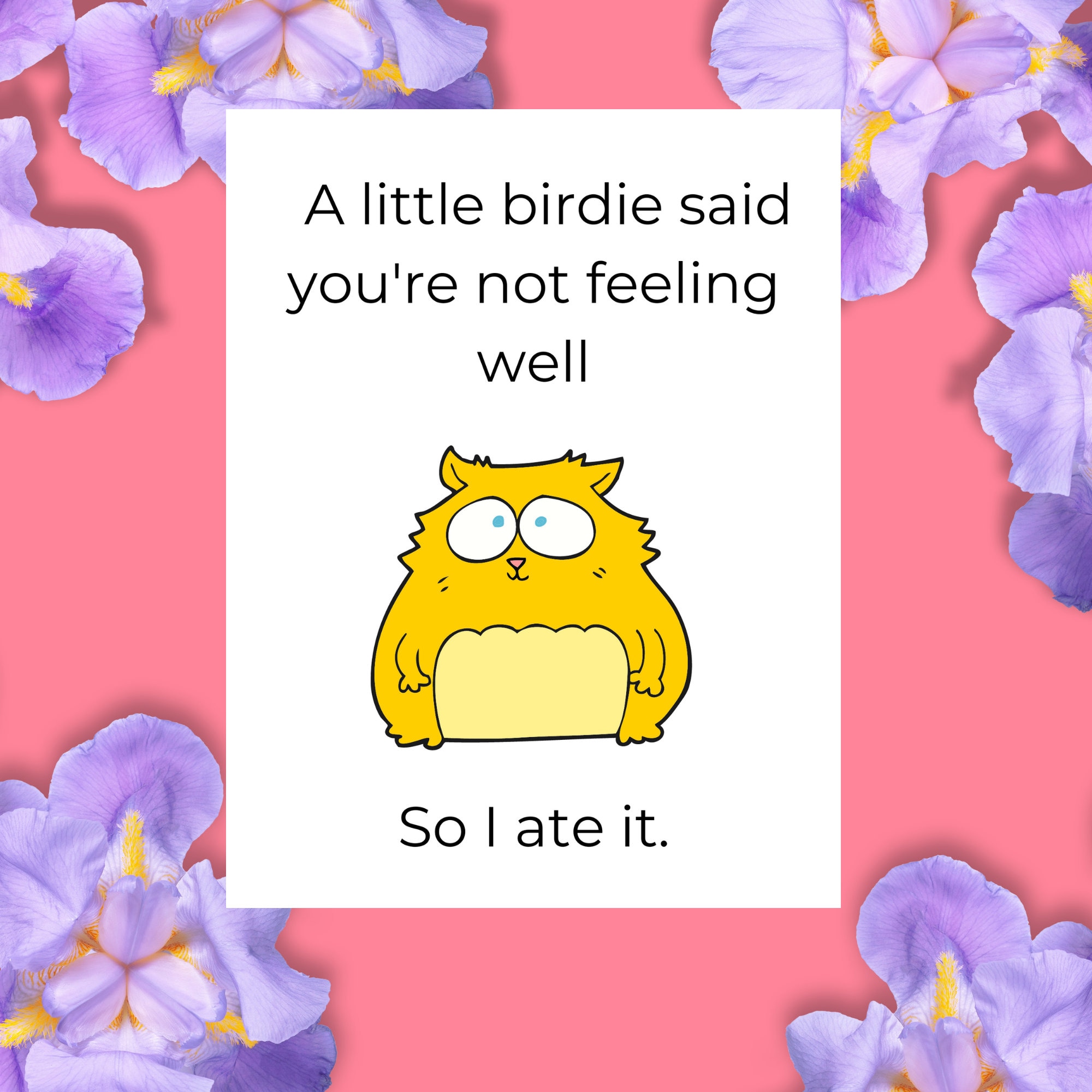 Old English Co. A Little Birdie Get Well Card - View #3