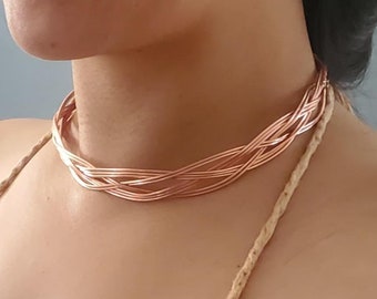 Pure Copper Celtic Torc Choker EMF Protection and Thyroid Defense