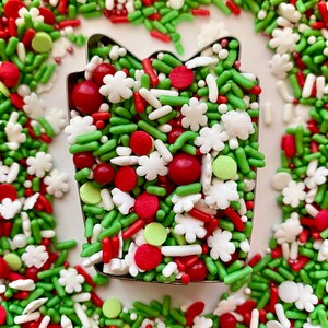 Jolly Holly-days Edible Sprinkle Mix, Christmas Sprinkles, Cupcake Sprinkles, Holiday Sprinkles