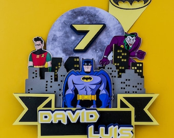 Black Bat comic Hero cake topper
