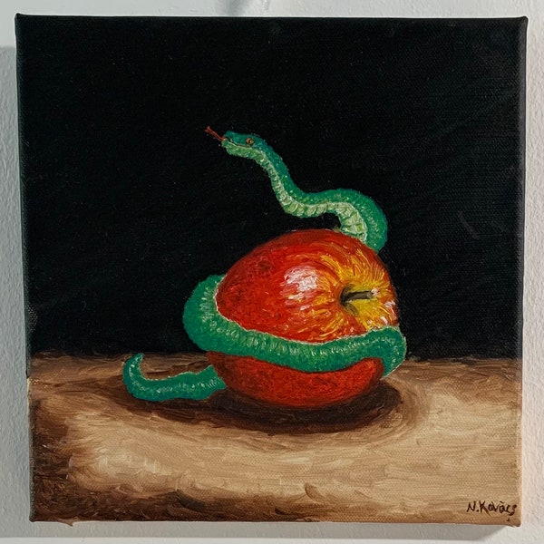 Original high quality oil painting in oil- The serpent of eden- Die Schlange von Eden- Original Ölgemälde in Öl