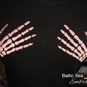 Embroidery file &quot;Skeleton Hands&quot; 98.6mm * 250.3mm