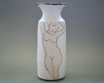 Hand thrown porcelain figurative vase