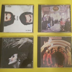 Vintage The Kinks Music CD Albums, The Village Green Preservation Society 1998, Sleepwalker 1977, Muswell Hillbillies 2004, Hatred 1993
