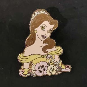 Disney Pin Princesses with Flowers Belle Beauty & The Beast Yellow Dress Rare