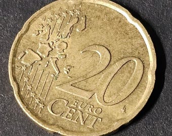 希少な20ユーロセントコイン 2002年 イタリア - ボッチョーニの彫刻