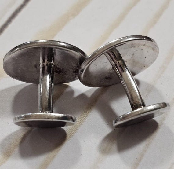 Tiffany & Co New York 925 Sterling Silver Oval Tag Cufflinks Fixed