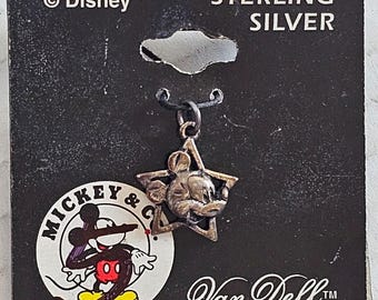 Charm colgante vintage de Mickey de Disney Mickey & Co. Van Dell en plata de ley - Nuevo
