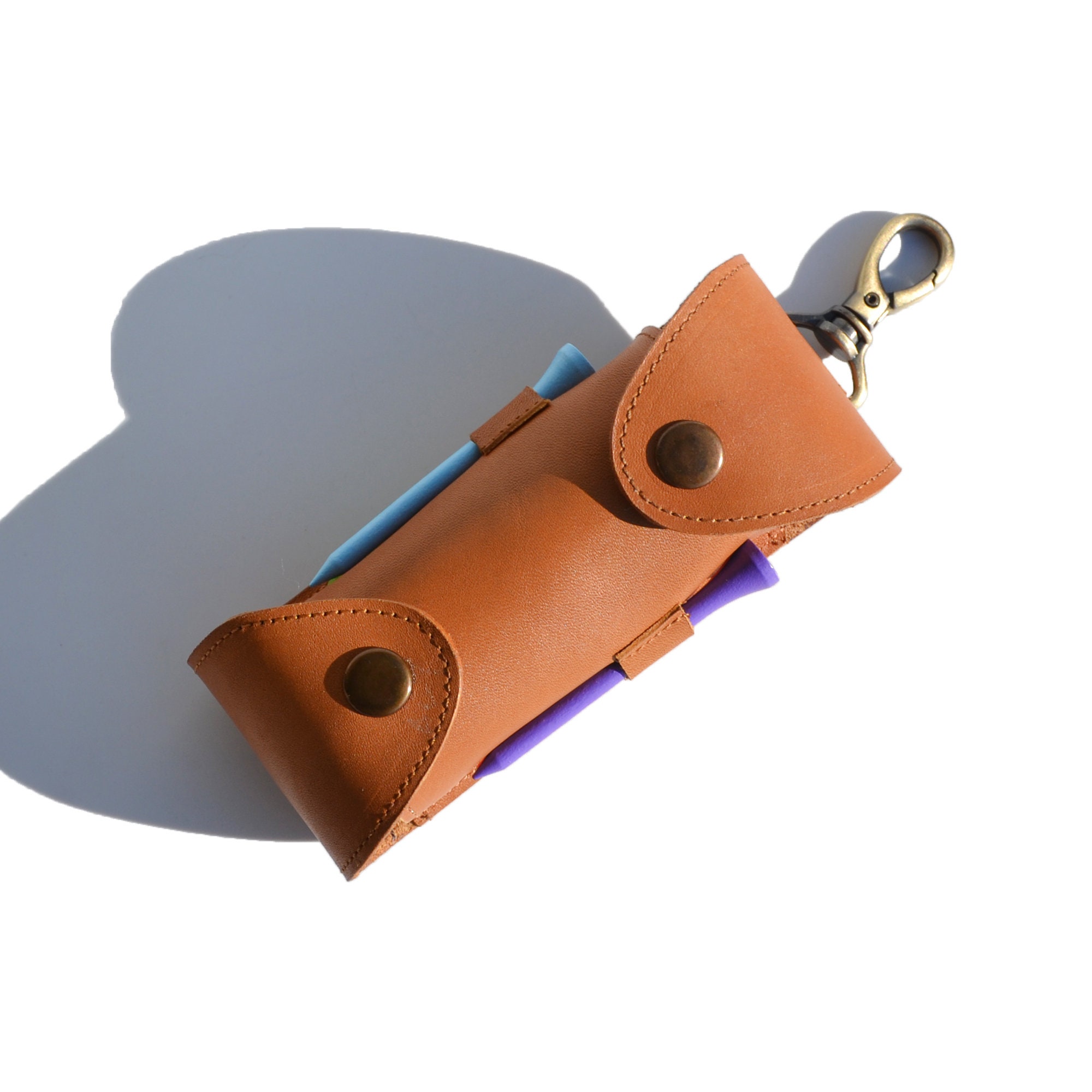 Custom Leather Golf Ball Case, 3 Ball Case, Golf Accessory, Gift, Golf