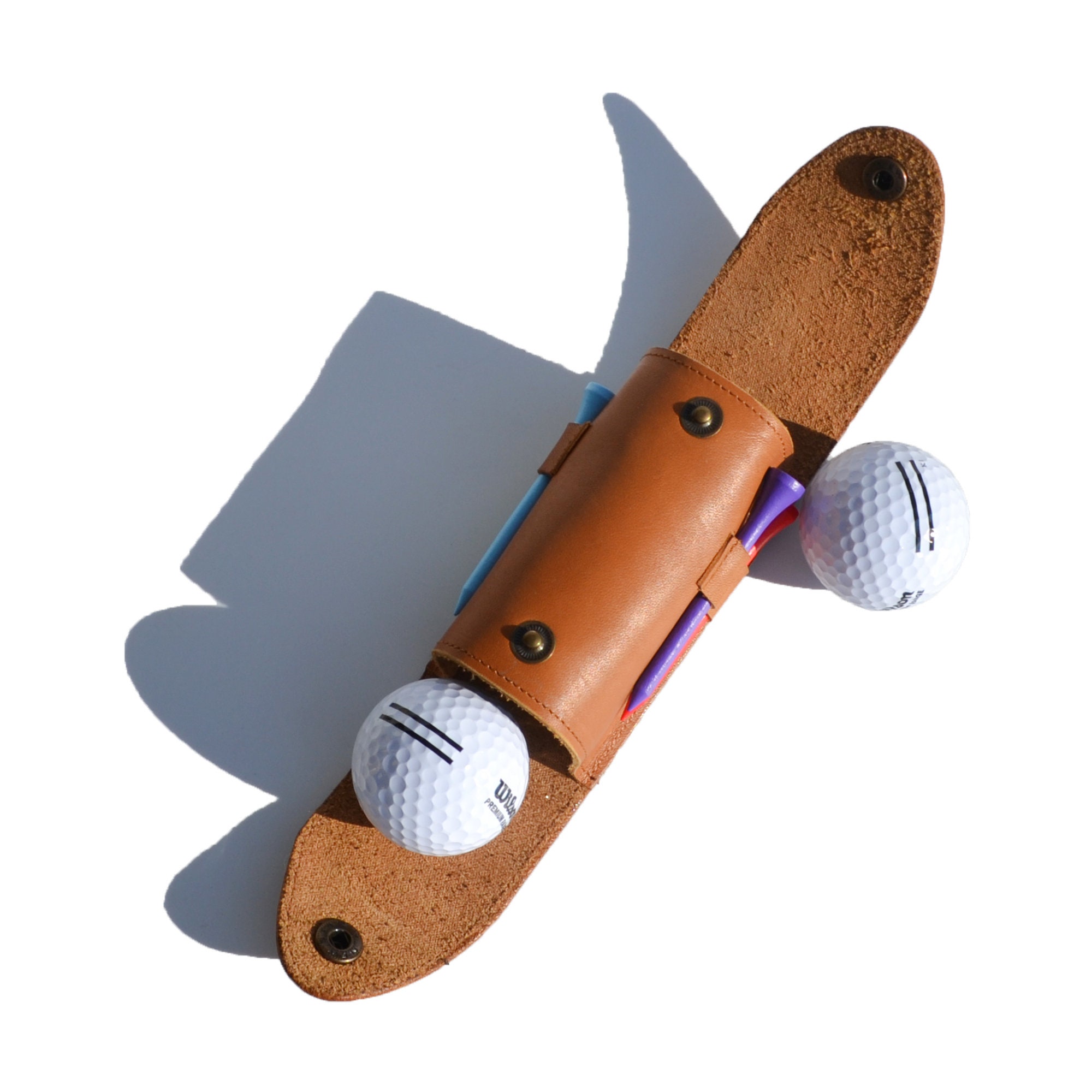 Custom Leather Golf Ball Case, 3 Ball Case, Golf Accessory, Gift, Golf