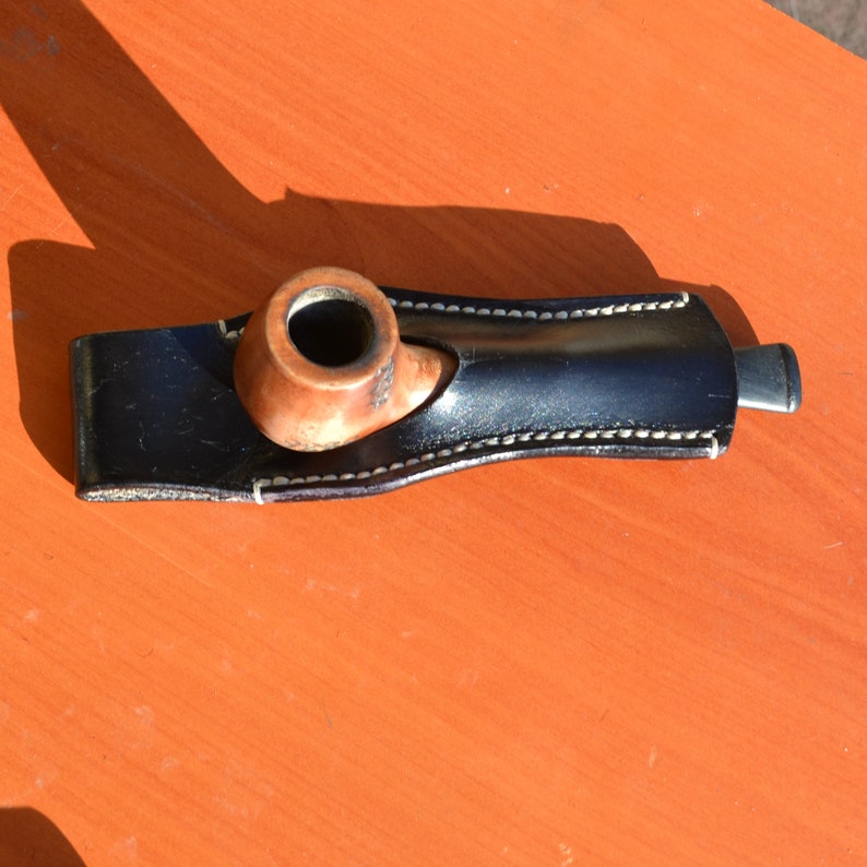 Leather Pipe Holster, Handmade Leather Pipe Holder, Anniversary Gift