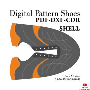 Digital Shoe pattern football boots DXF-CDR-PDF-She all sizes 35-41