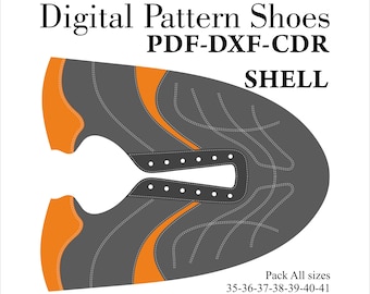 Digital Shoe pattern football boots DXF-CDR-PDF-She all sizes 35-41