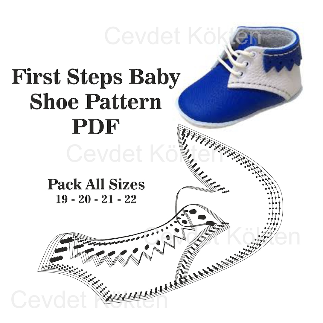 First Steps Baby Shoe Pattern Pdf All Sizes 19-22 - Etsy