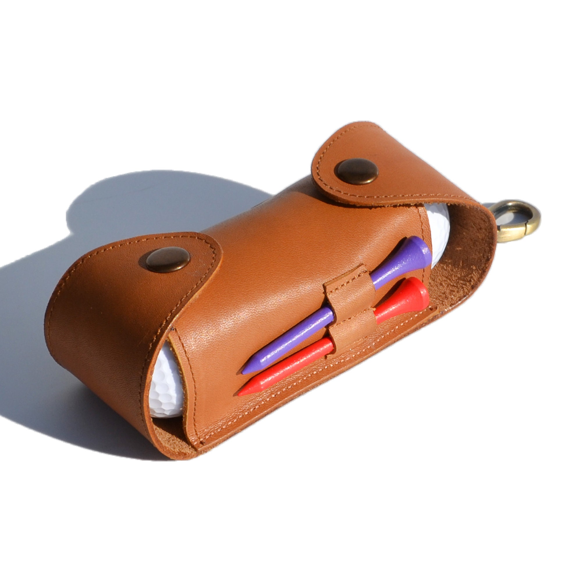 Custom Leather Golf Ball Case, 3 Ball Case, Golf Accessory, Gift, Golf