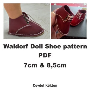 Waldorf Doll Shoe Pattern PDF 7cm - 8,5cm