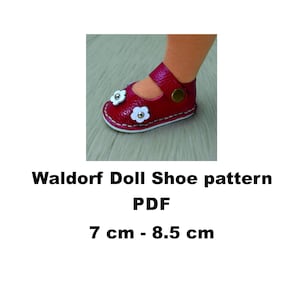 Patroon Waldorf-poppenschoen pdf: 7 en 8,5 cm