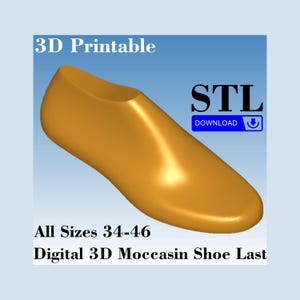 Digitale 3D-mocassin leest STL alle maten 34-46