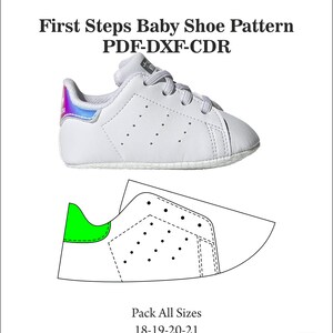 First Step Baby Shoe Pattern DXF-CDR-PDF All Sizes 18-21 - Etsy