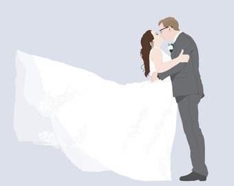 Couples Wedding Digital Illustration