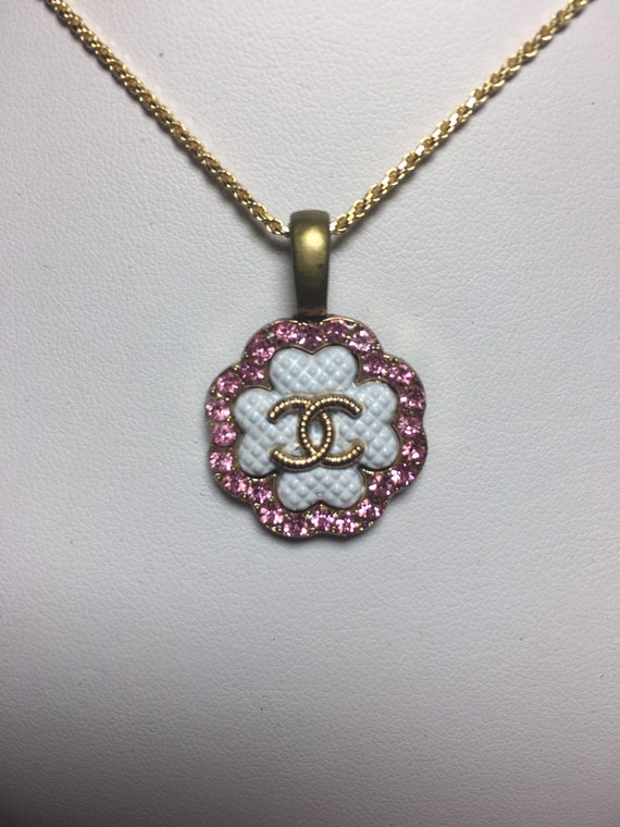 Chanel button necklace etsy Clearance