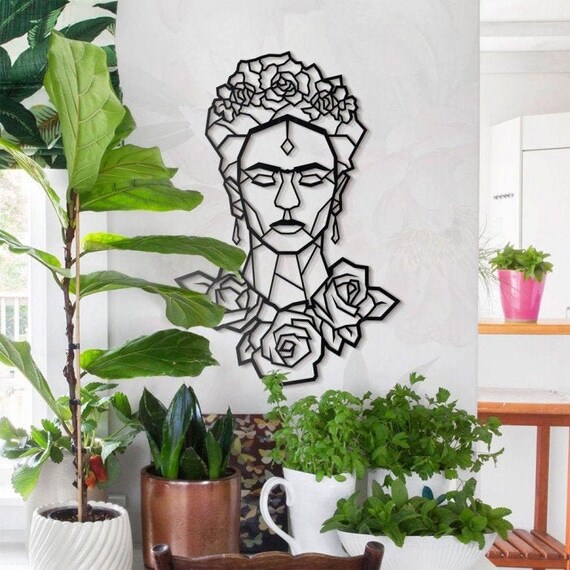 Frida Kahlo Metal Wall Art Modern Aesthetic Art for Living | Etsy