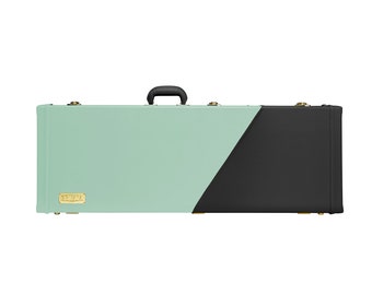 Brivata Electric Guitar Case for Strat, Tele and similar style solid body guitars (Seafoam Green / Black)