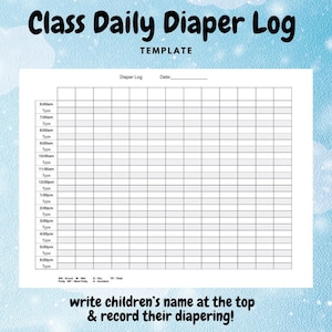 Full Page, Classroom Daily Diaper Log