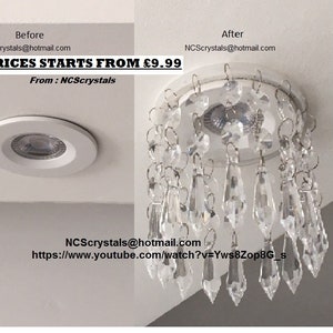 Mini Chandelier for Recessed LED Down Light. 100mm Crystal Shade will Transform to Gorgeous LED Down Light.