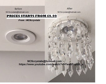 Mini Chandelier for Recessed LED Down Light. 100mm Crystal Shade will Transform to Gorgeous LED Down Light.