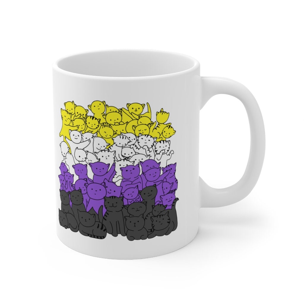 Non Binary Cats Mug Non Binary Gift Gender Fluid Mug Etsy