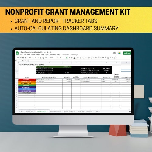 Grant Management Kit and Dashboard for Nonprofits and Grant Etsy