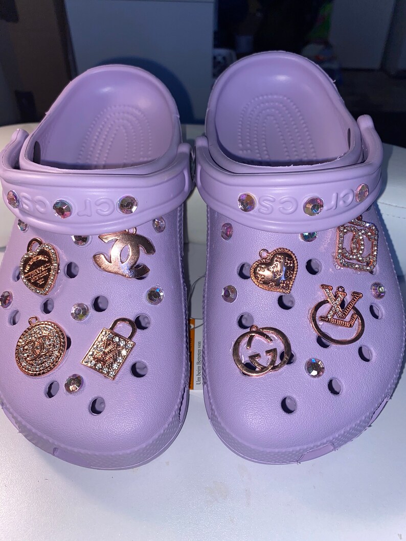 white bling crocs