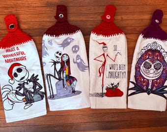 The Nightmare Before Christmas Themed Double Thick Hanging Towels