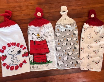 Crocheted Top Hanging Towels - Cartoon Dog Patterns