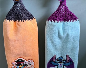 Serviettes suspendues en peluche double épaisseur, à motif de dessin animé d'Halloween