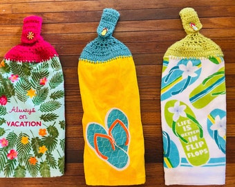 Summer Themed Double Thick Hanging Towels.