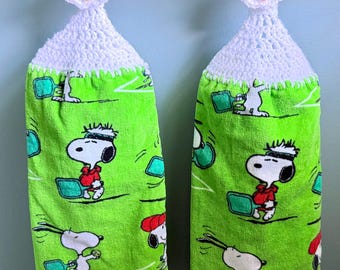 Pickleball Hanging Towel - Cartoon Character Plush With Crocheted Top