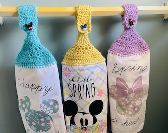 Mickey & Minnie Spring Double Thick Hanging Towels.