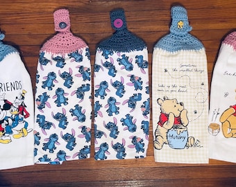 DISNEY Themed Hanging Towels (Stitch-Mickey & Gang-Winnie The Pooh).