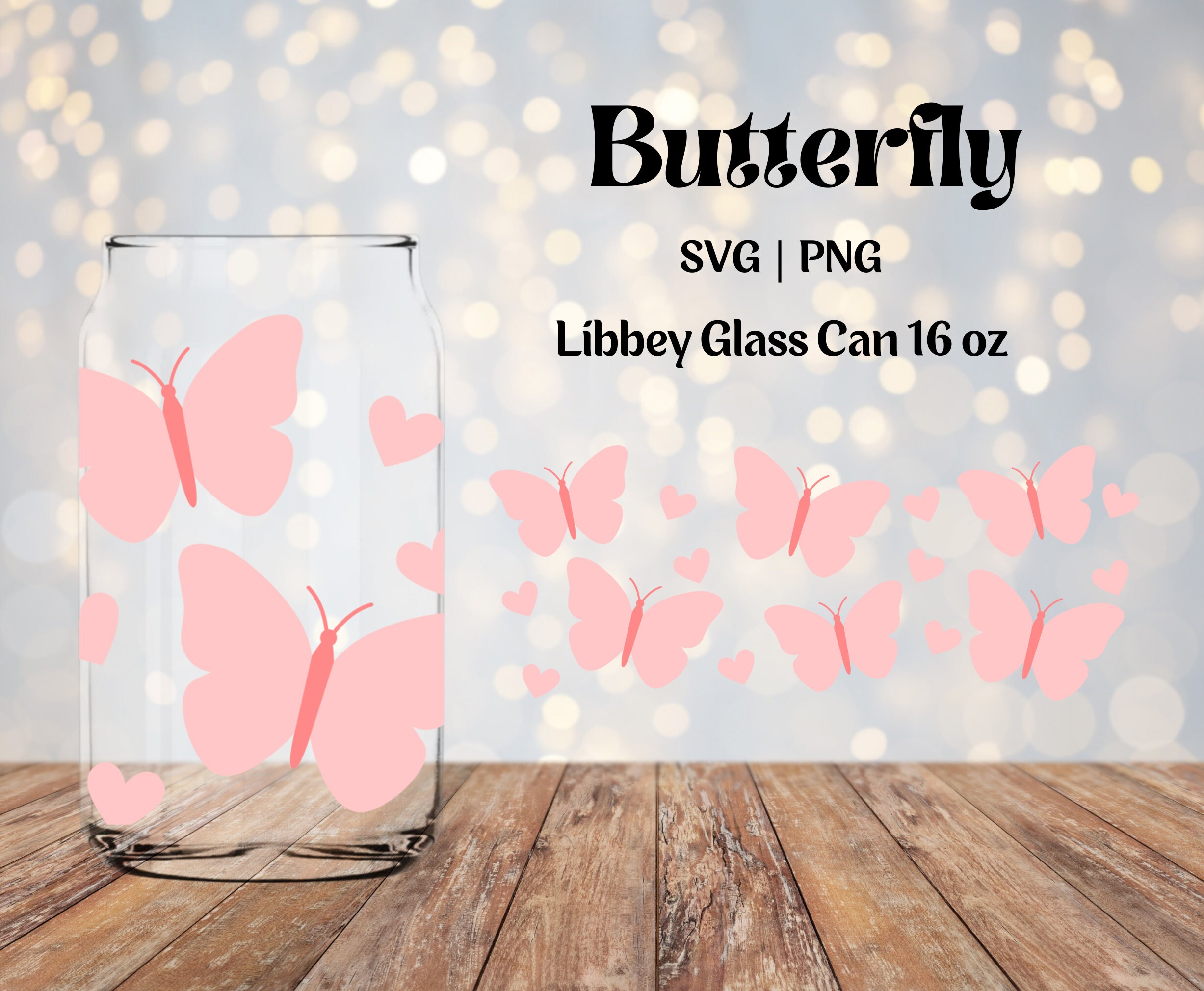 Butterfly Svg - Butterflies - 16oz Glass Can Cutfile, Svg Png Files ...