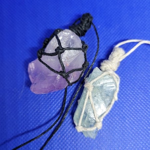 Hemp wrapped crystal necklace deals