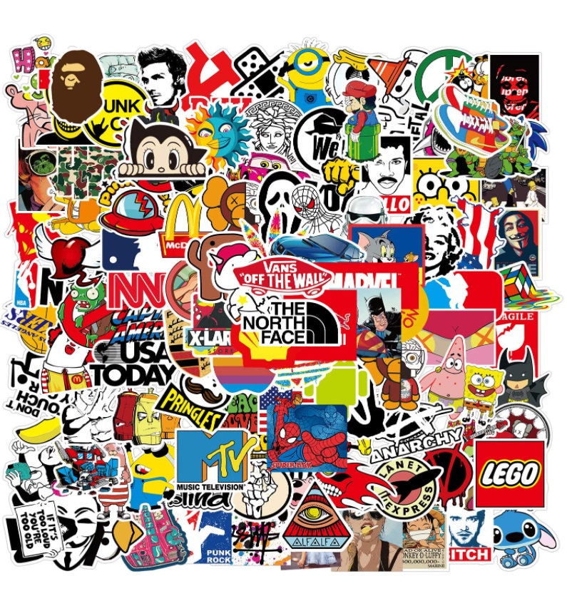 106pcs Hypebeast Brand Logo Stickers Pack Graffiti Vinyl Decal Etsy