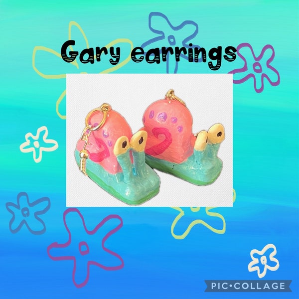 Clay Gary the snail earrings